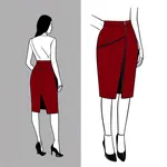 deep red knee-length skirt image